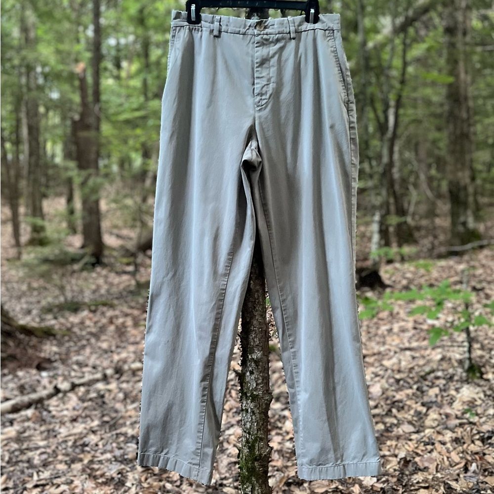 Burberry London Lean Relaxed Trench Trouser Pants Mens 32R Chinos Khaki…